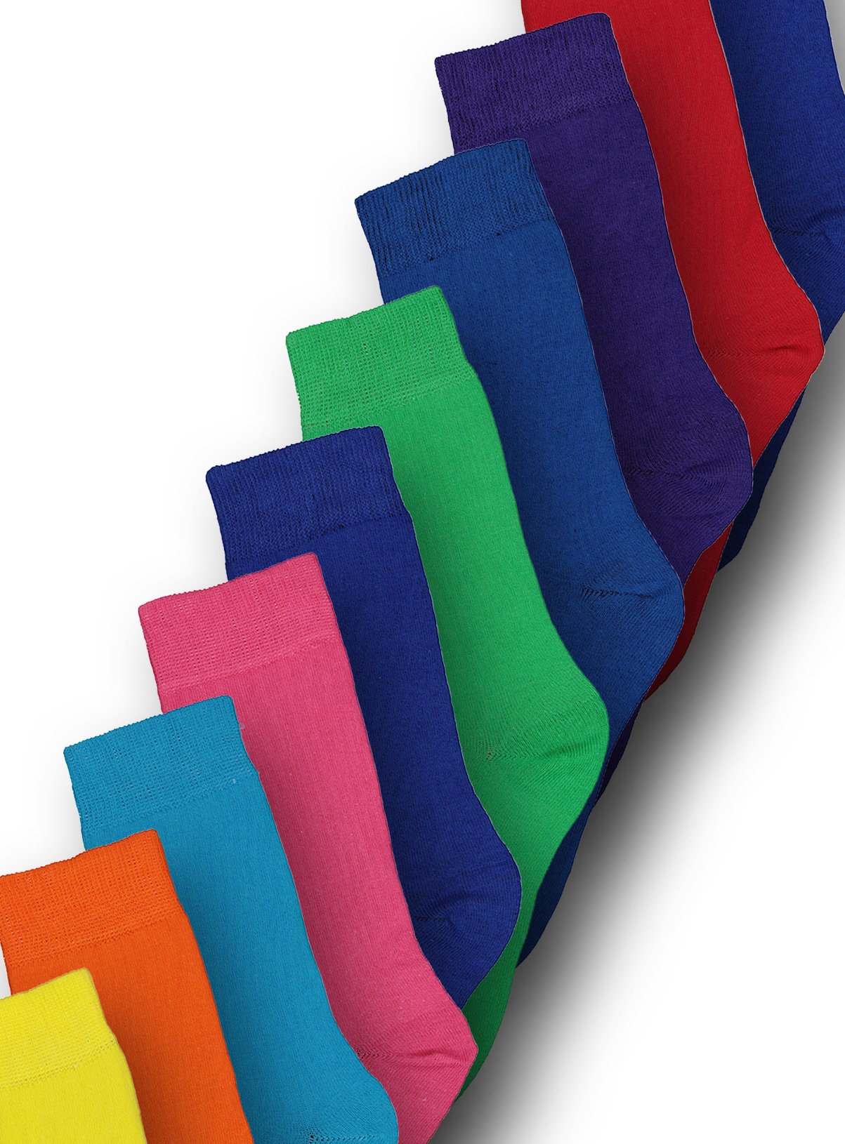 Multicoloured Solid Brights Socks 10 Pack Review