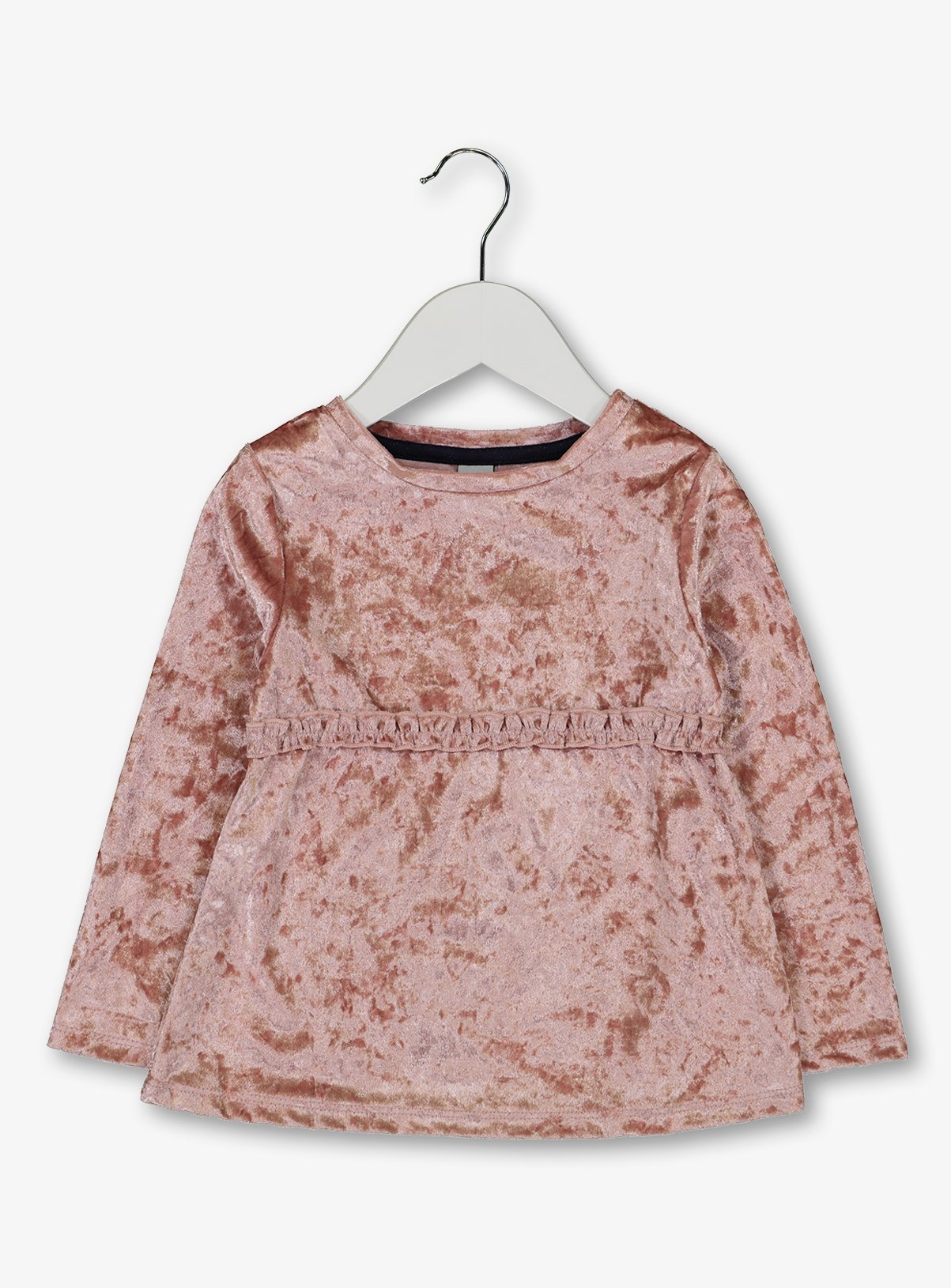 pink velvet long sleeve top
