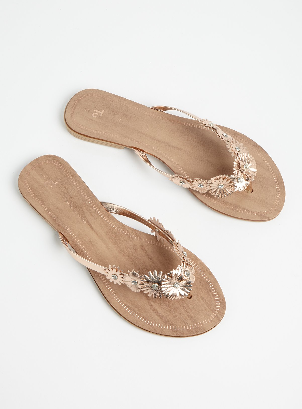 gold flower sandals