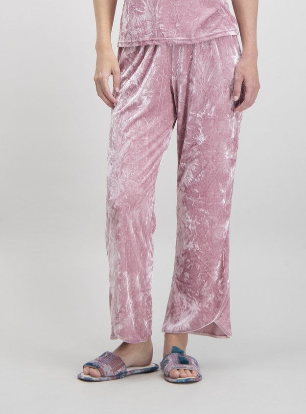 Womens Pink Velour Pyjama Bottoms Tu Clothing