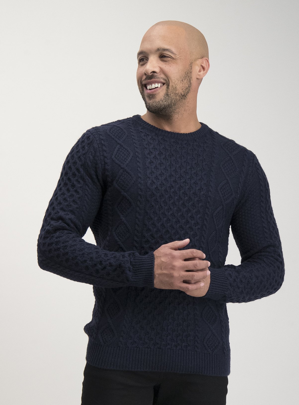 chunky knit crew neck jumper