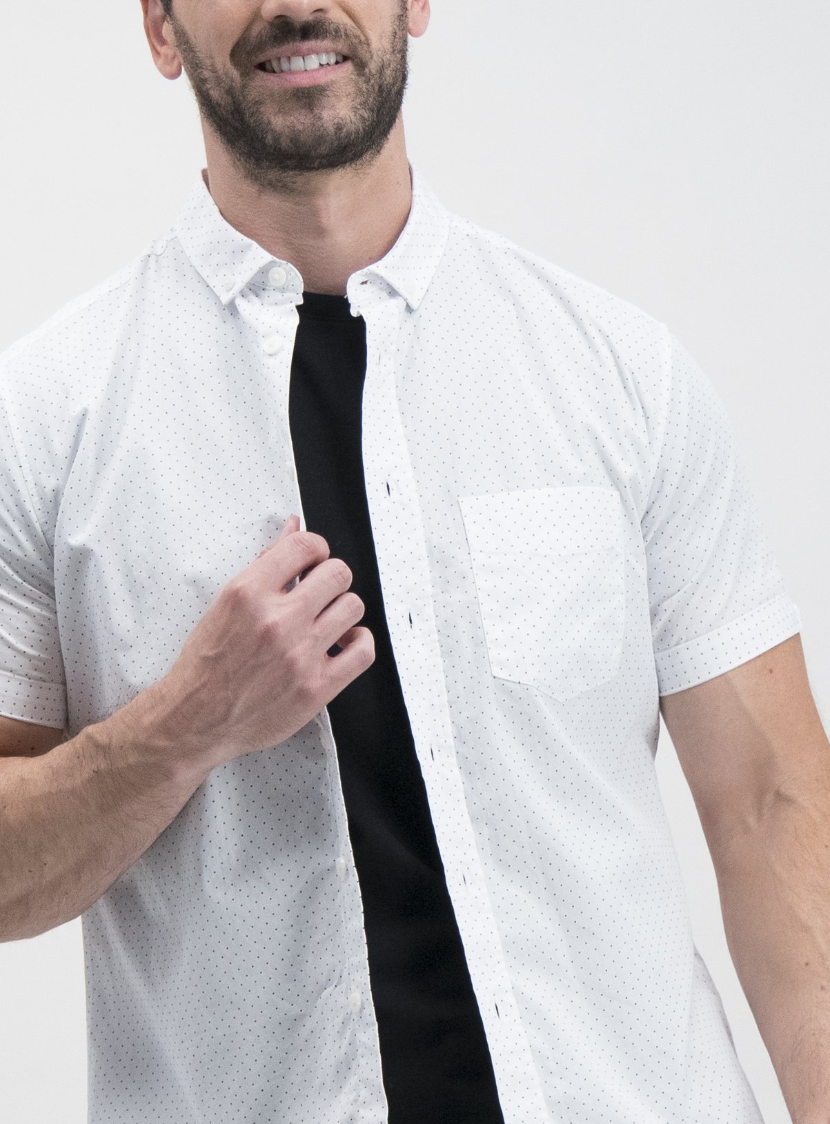 ADMIRAL White Polka Dot Short Sleeve Shirt Review