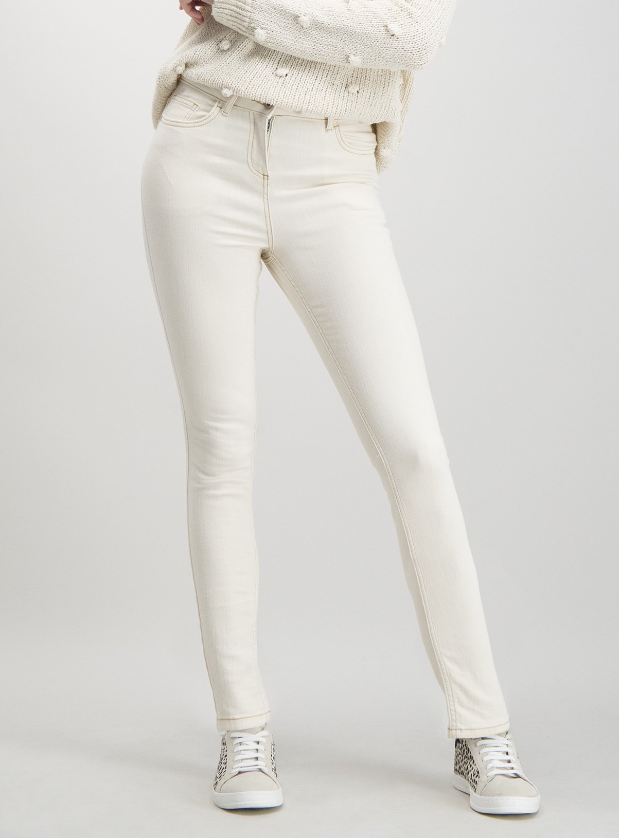 cream jeans