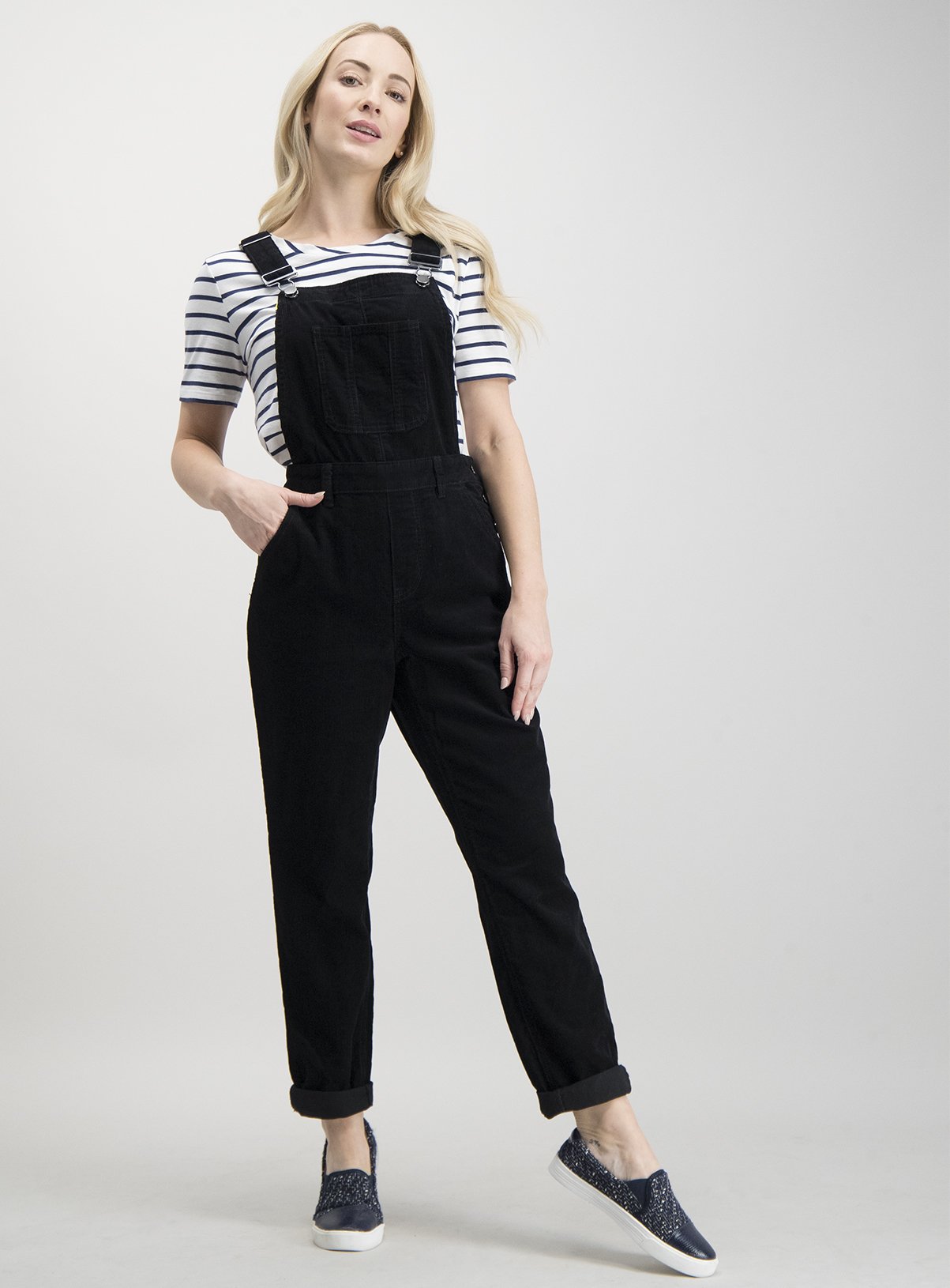 petite black dungarees