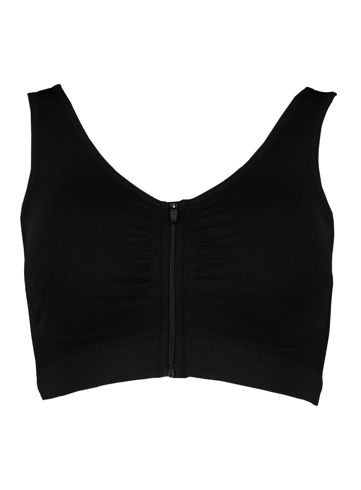 SKU Seamfree zip front:Black:S - Image 3