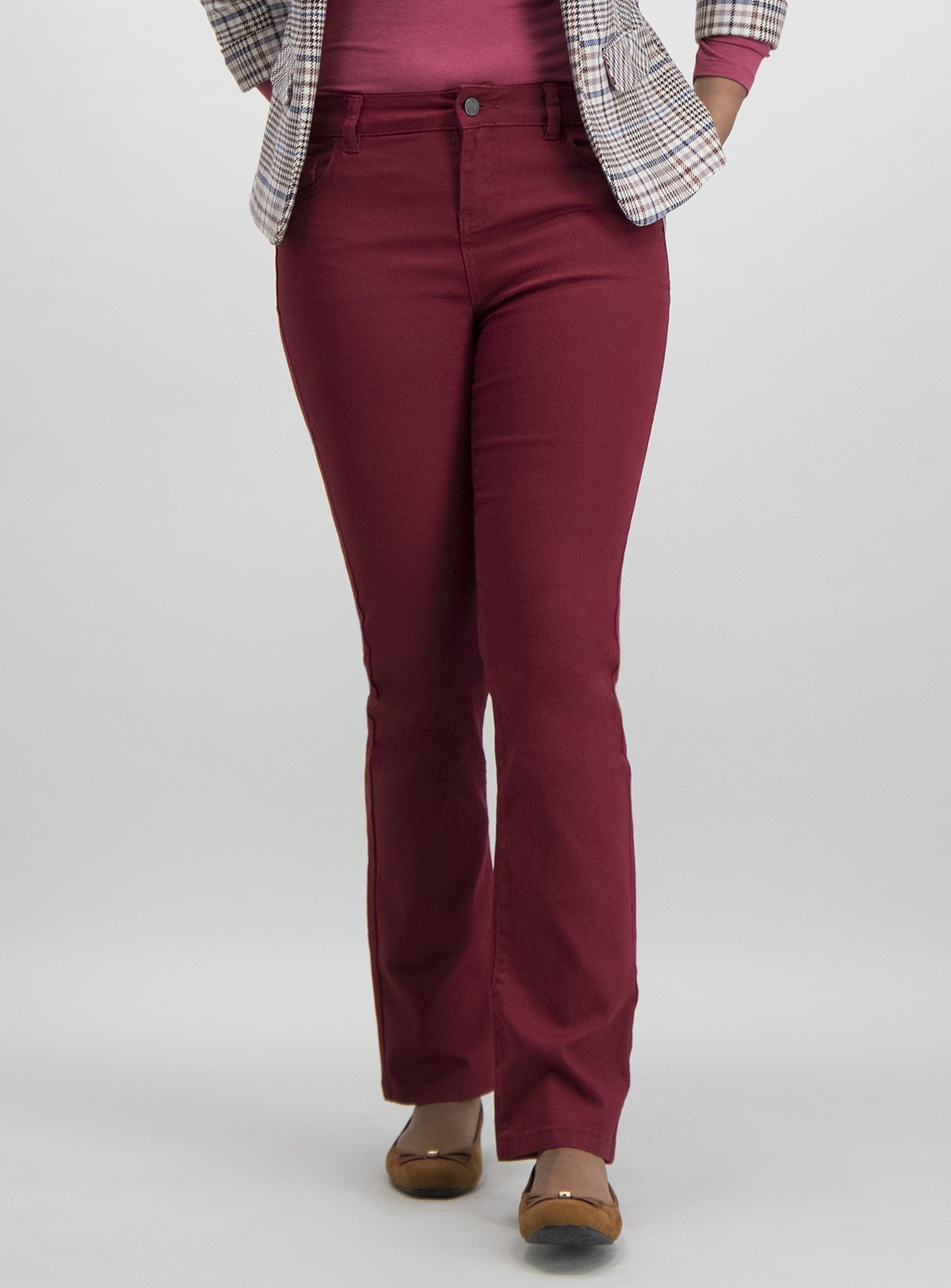 coloured straight leg jeans