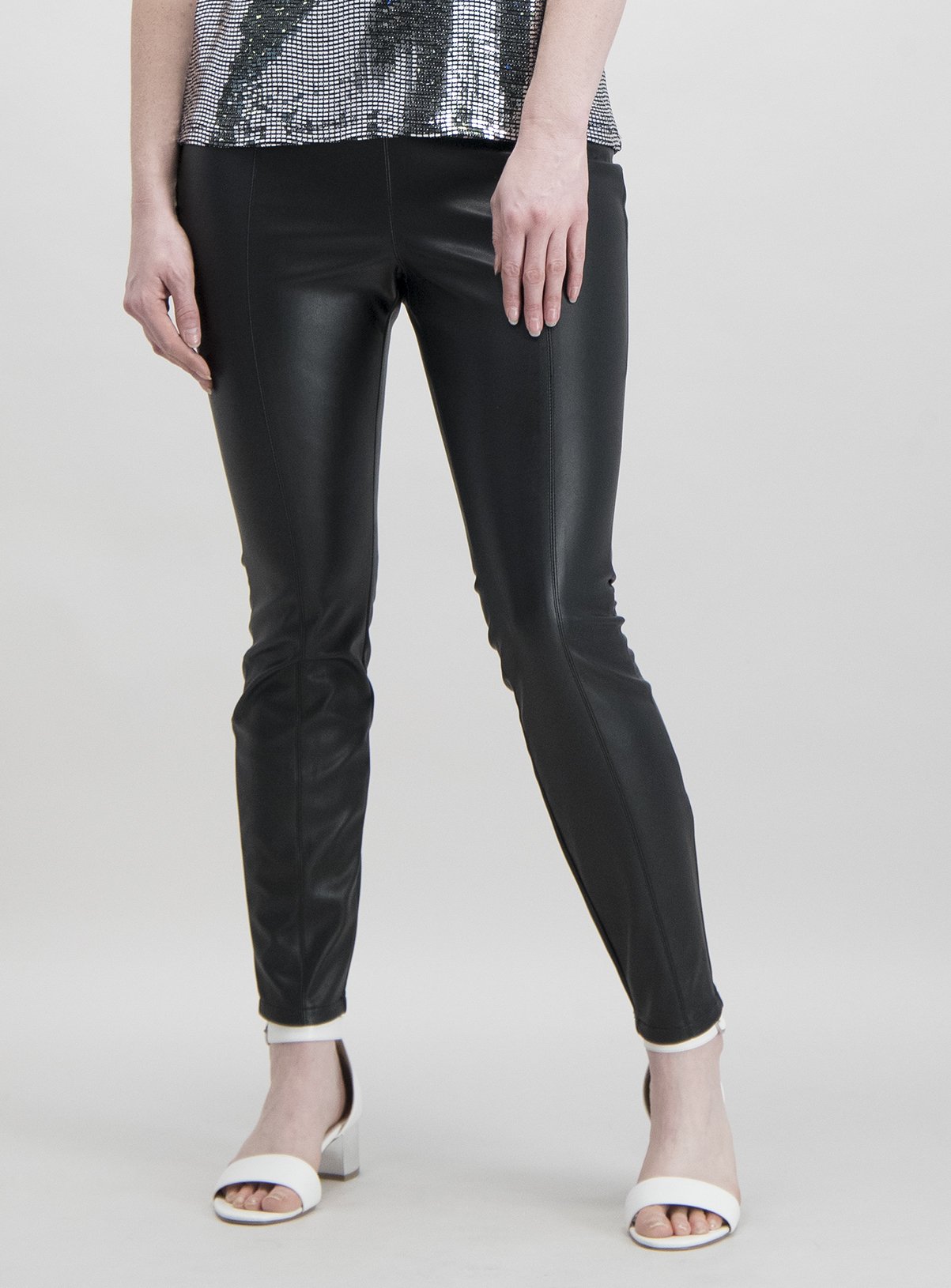 pu black trousers