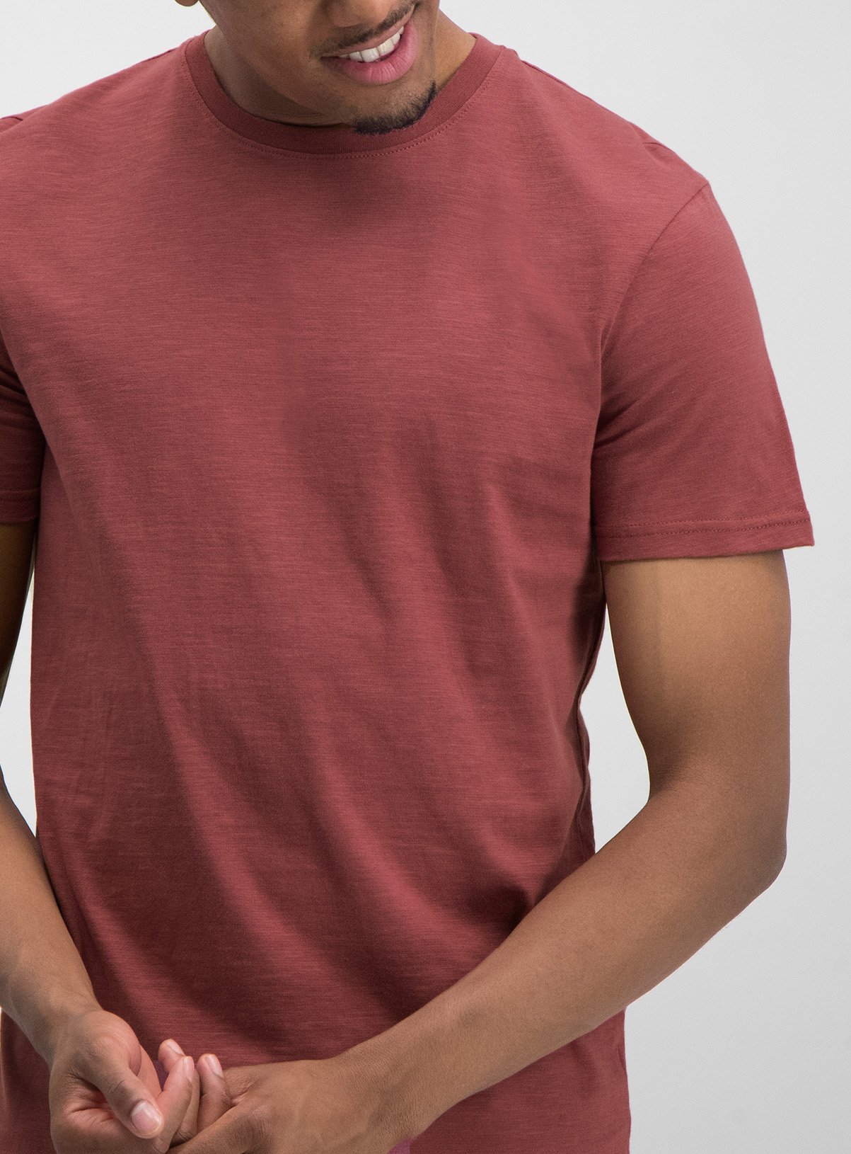 Dusky Pink Slub Crew Neck T-Shirt Review