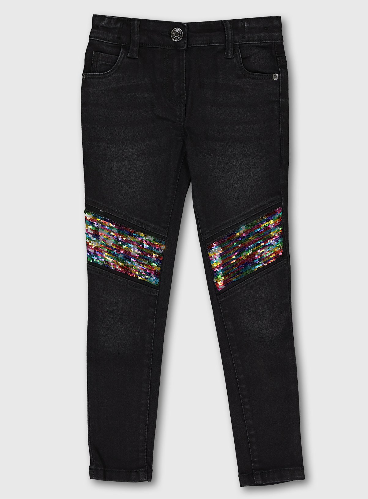 black sequin skinny jeans