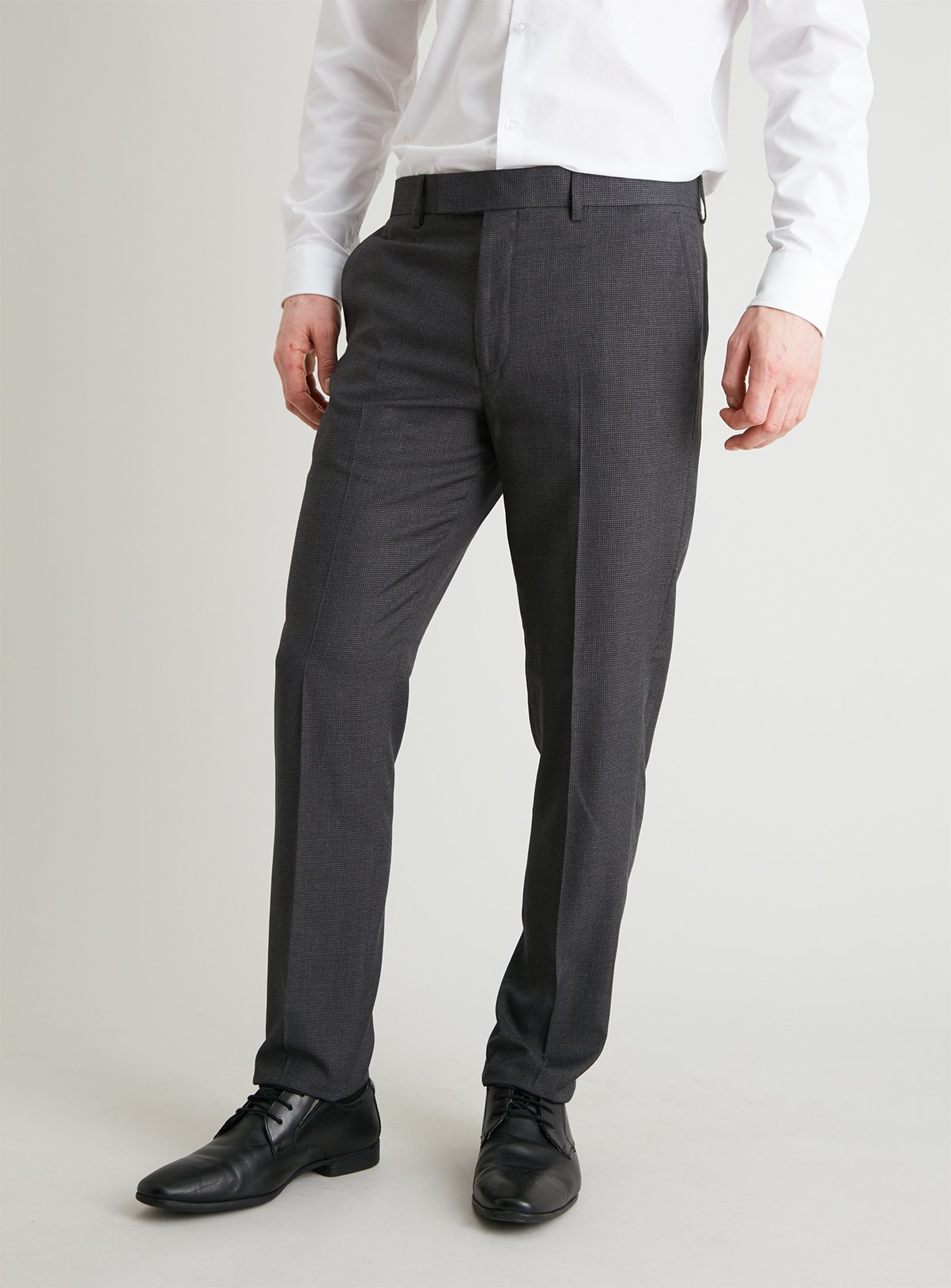 skinny black formal trousers mens