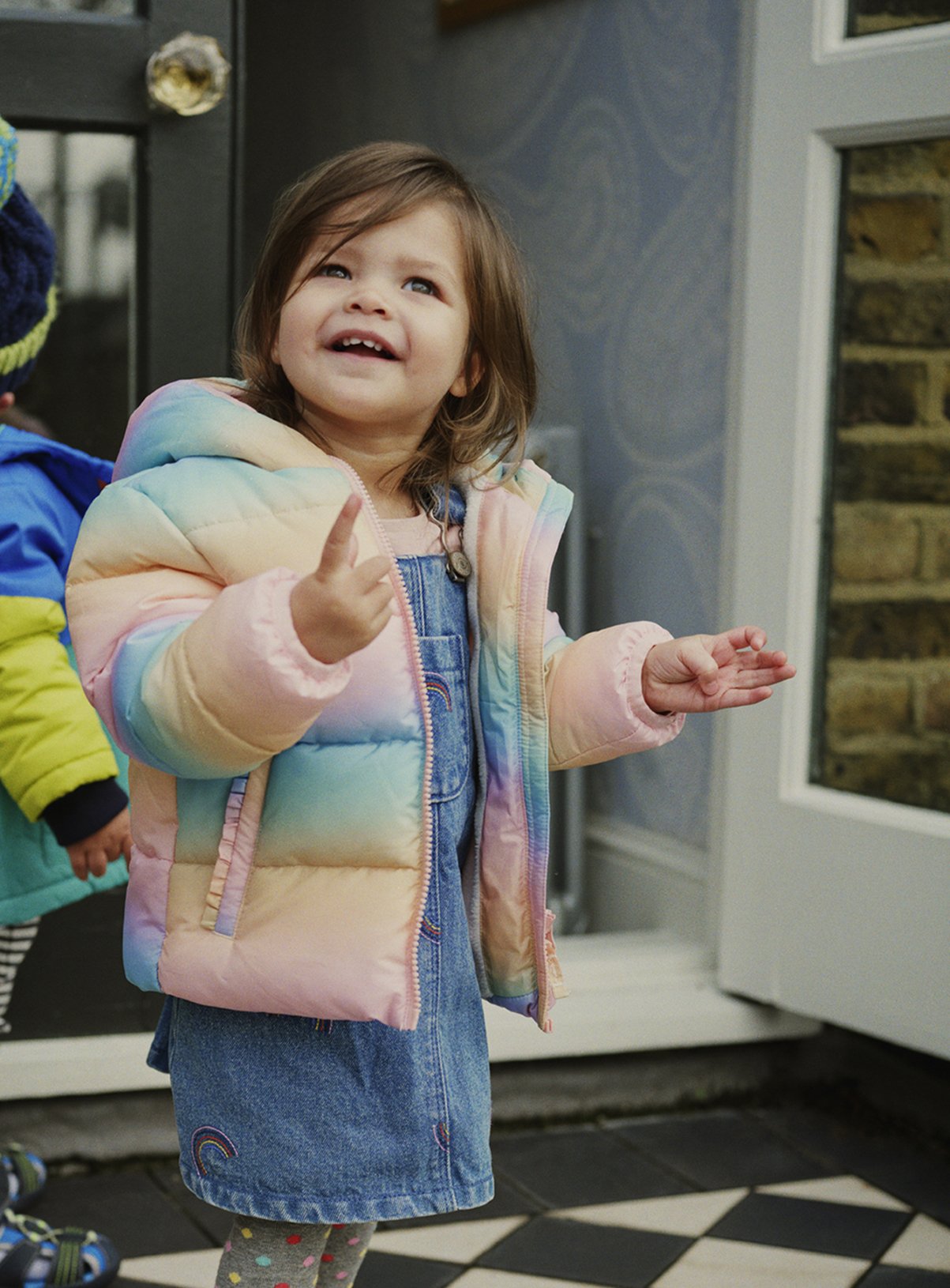 girls rainbow winter coat