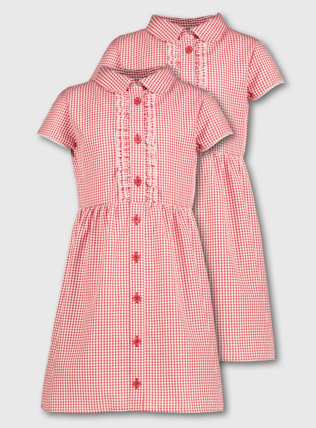 Red Gingham Frilled Classic School Dress 2 Pack Review