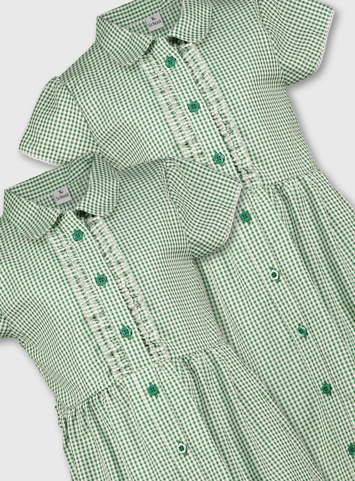 Green Gingham Frilled Classic School Dress 2 Pack Review