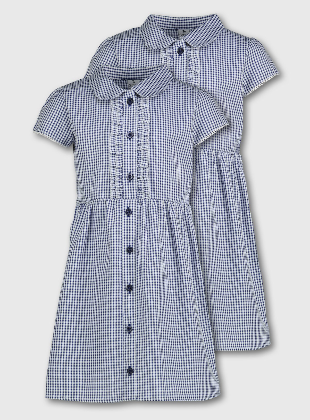 navy gingham school dress