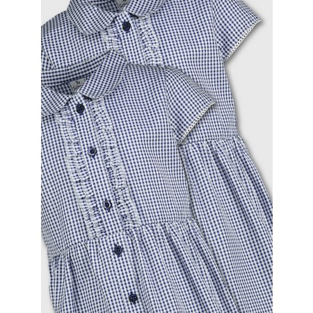 Navy Gingham Frilled Classic School Dress 2 Pack - 5 years