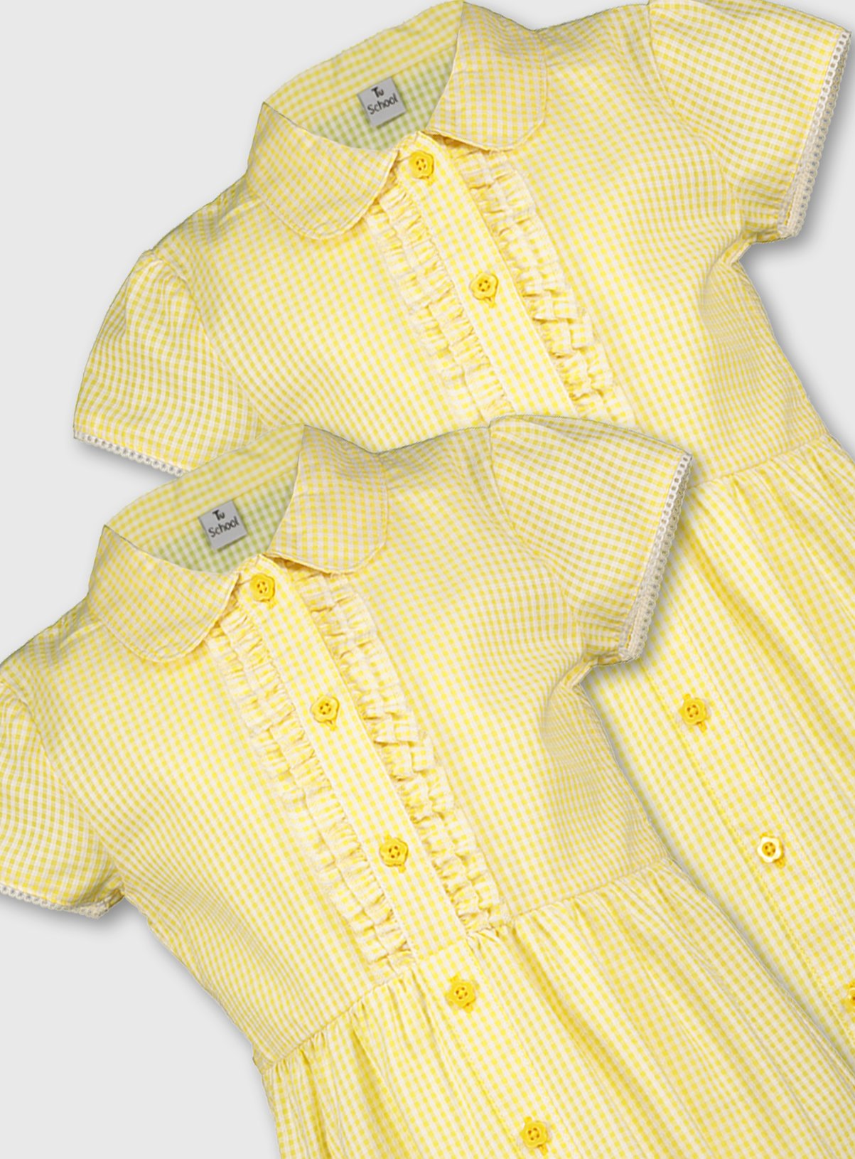 Yellow Gingham Frilled Classic School Dress 2 Pack Review