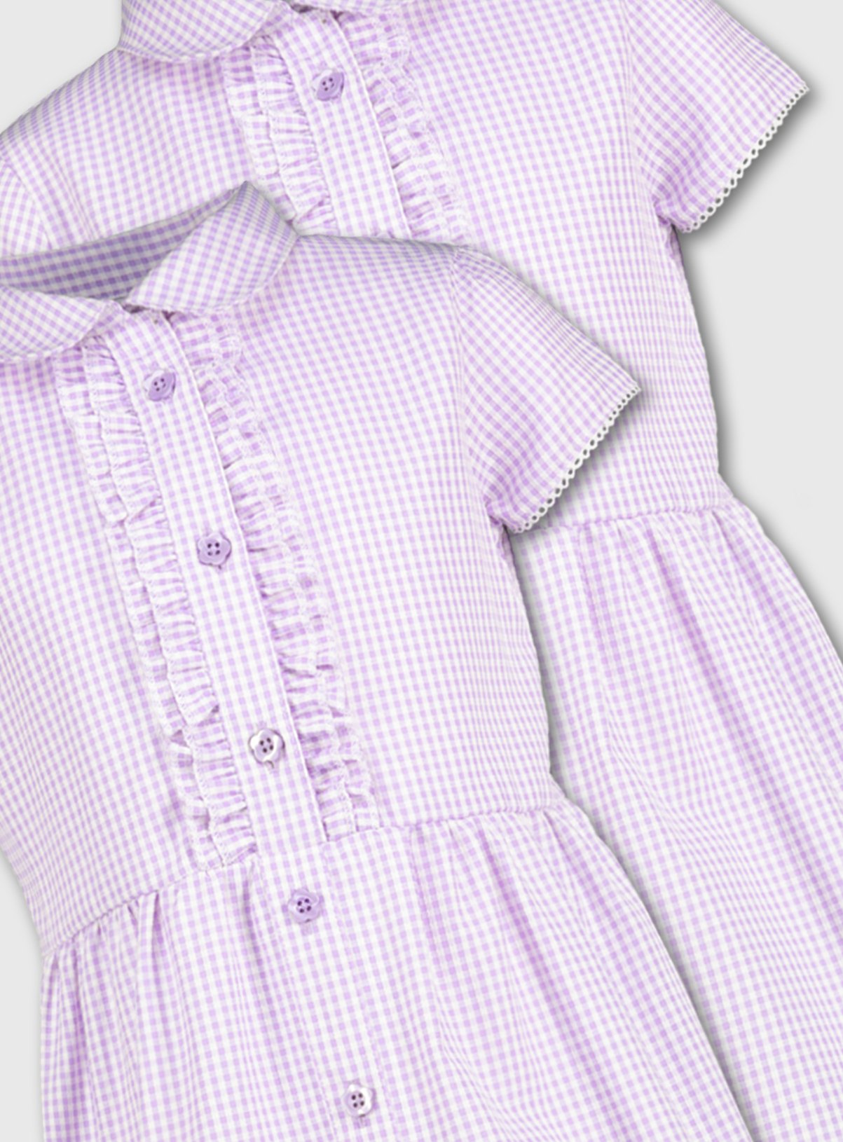 purple gingham school dress