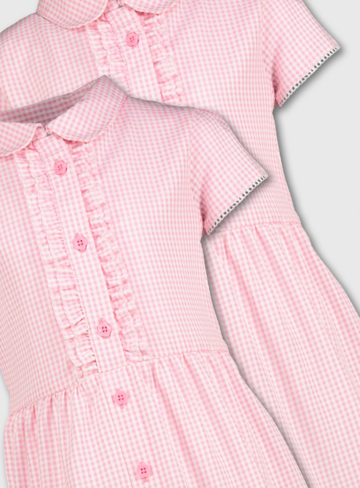 Pink Gingham Frilled Classic School Dress 2 Pack Review