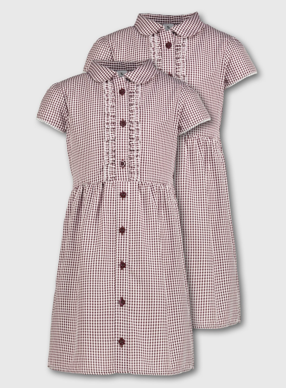 maroon gingham school dress