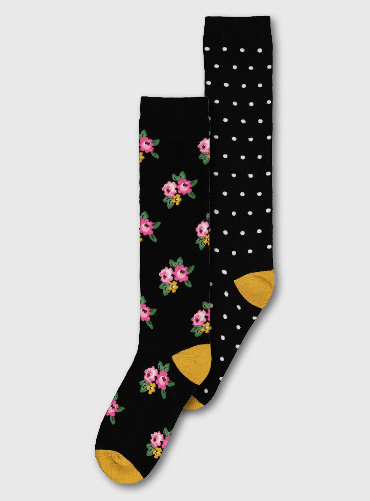 Black Floral & Spot Welly Socks 2 Pack Review