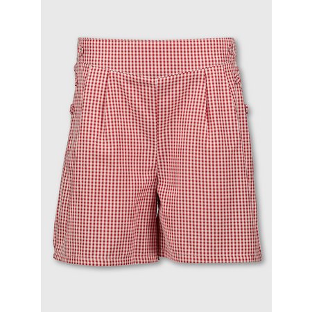 Red Gingham School Culottes - 14 years