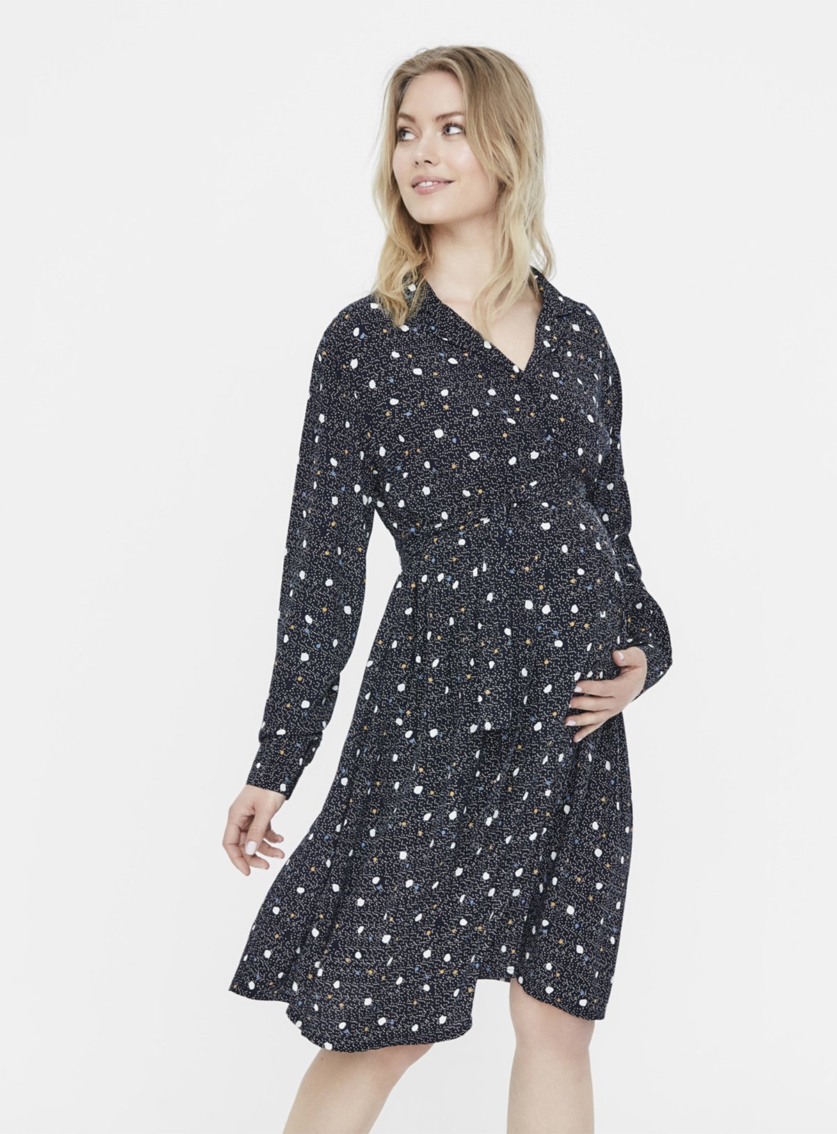 Black Dotted Maternity Dress Review