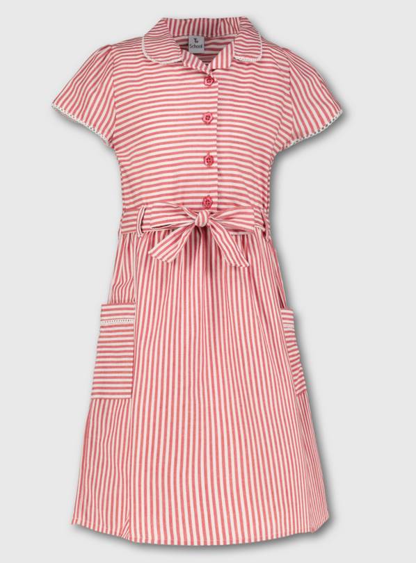 Red Stripy School Dress - 9 years