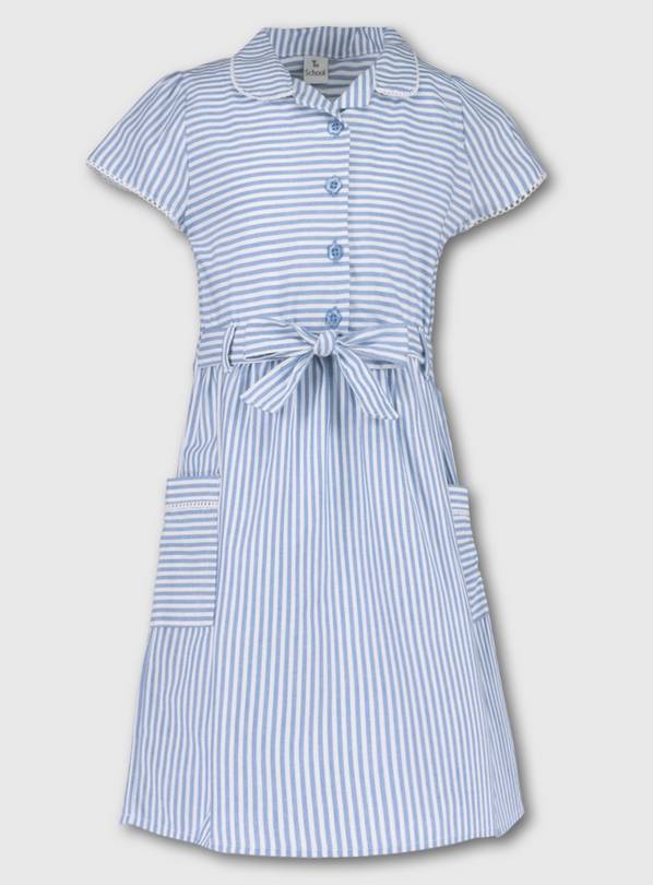 Blue Stripy School Dress - 10 years