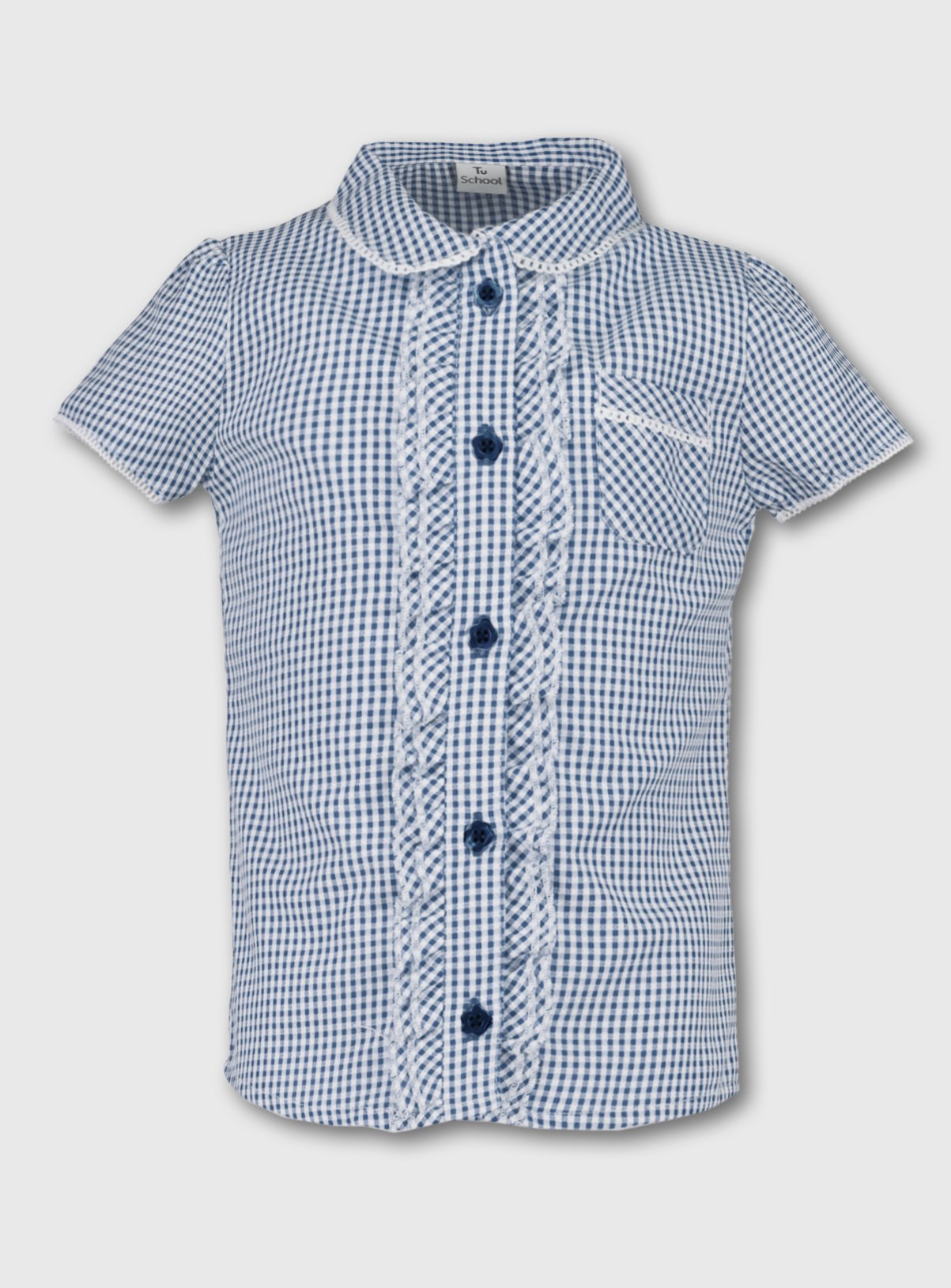 blue gingham school blouse