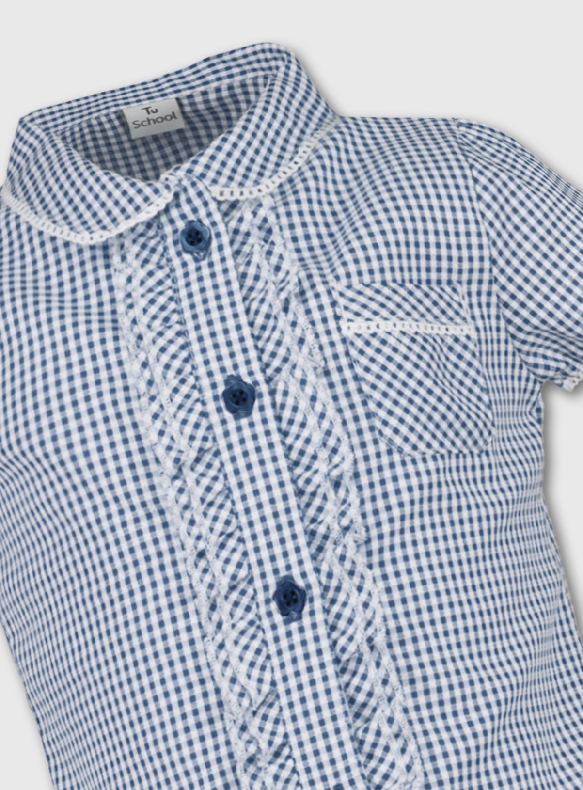 blue gingham school blouse