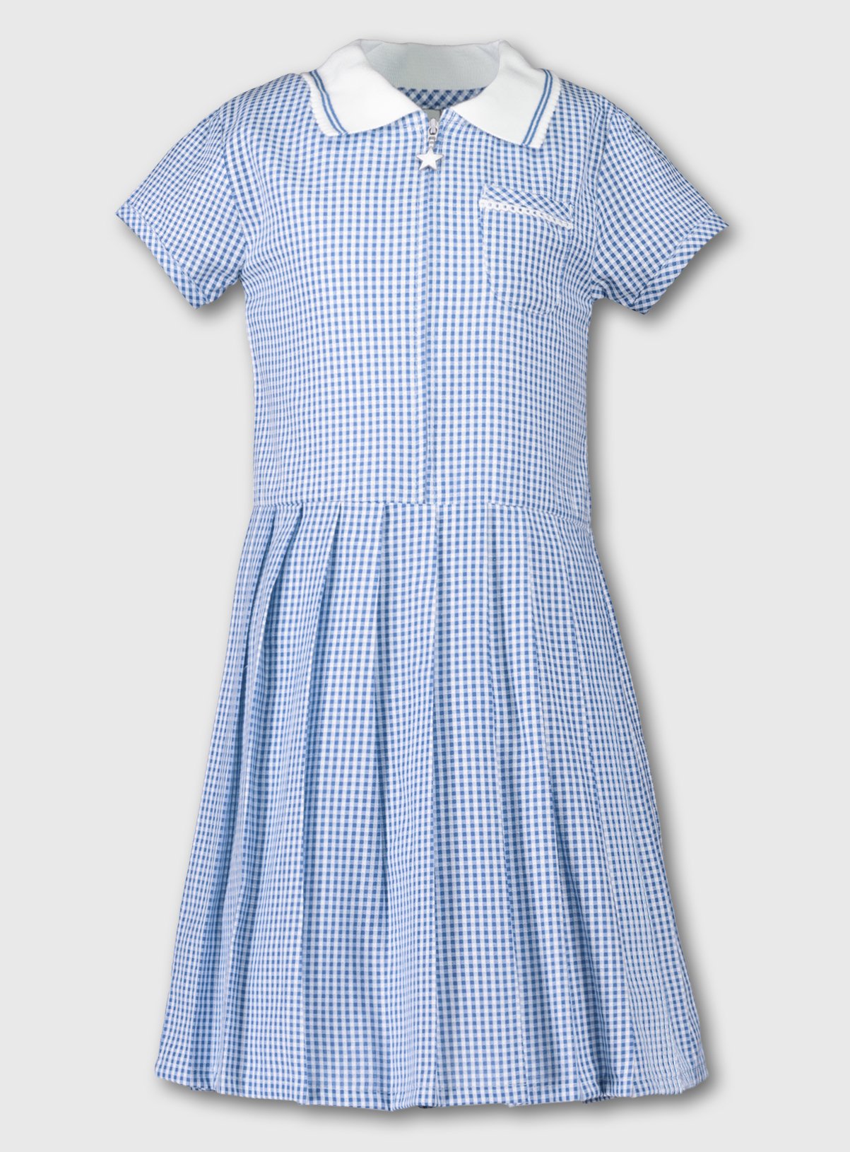 dark blue gingham school dress