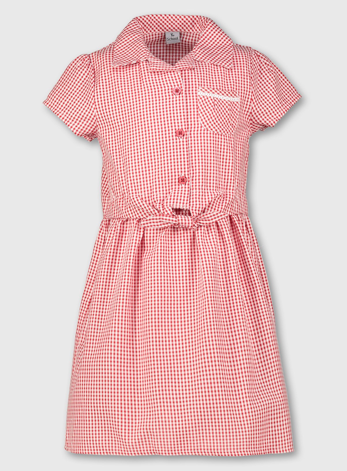 Red Gingham Tie Front School Dress Review