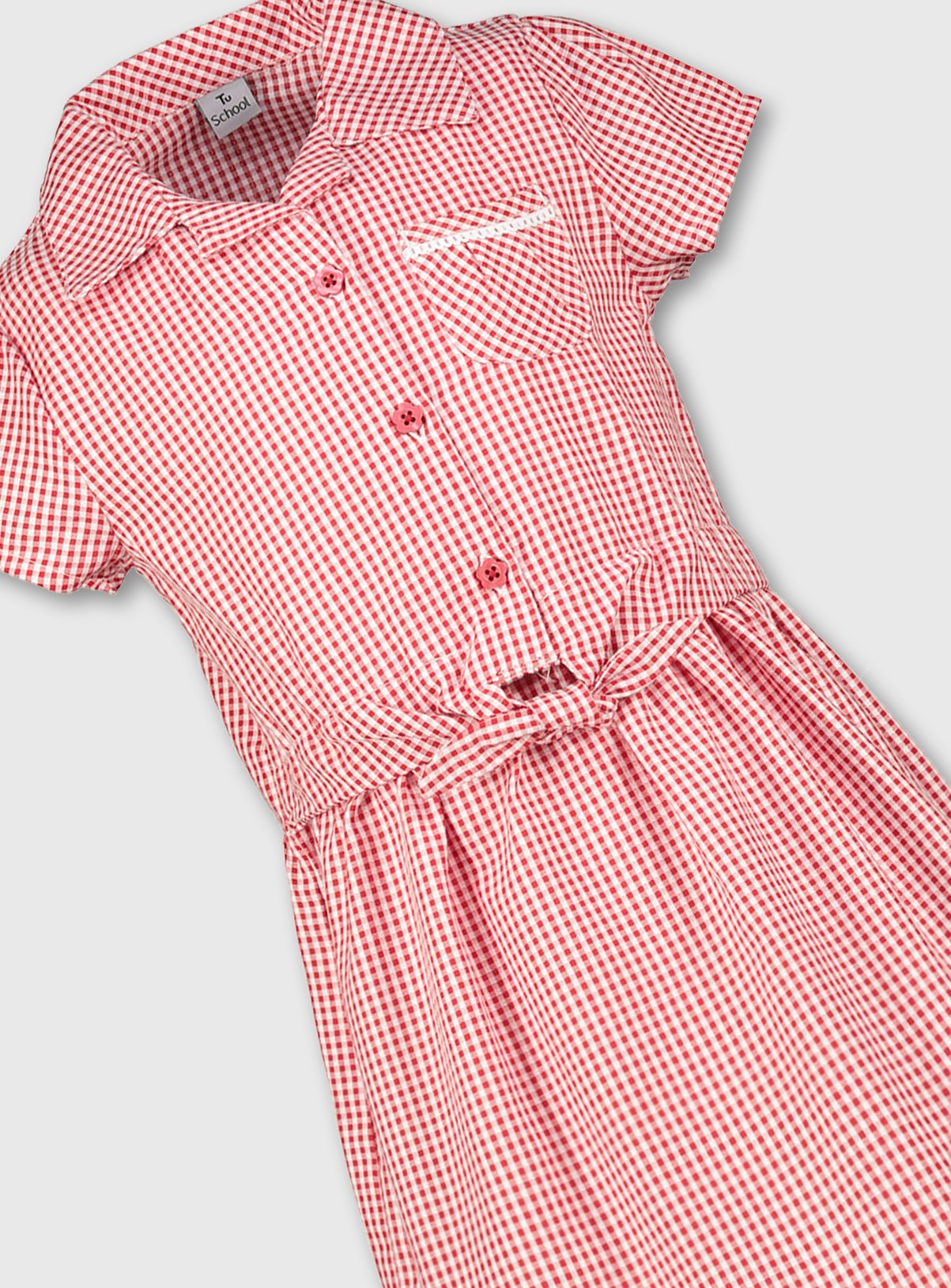 Red Gingham Tie Front School Dress Review