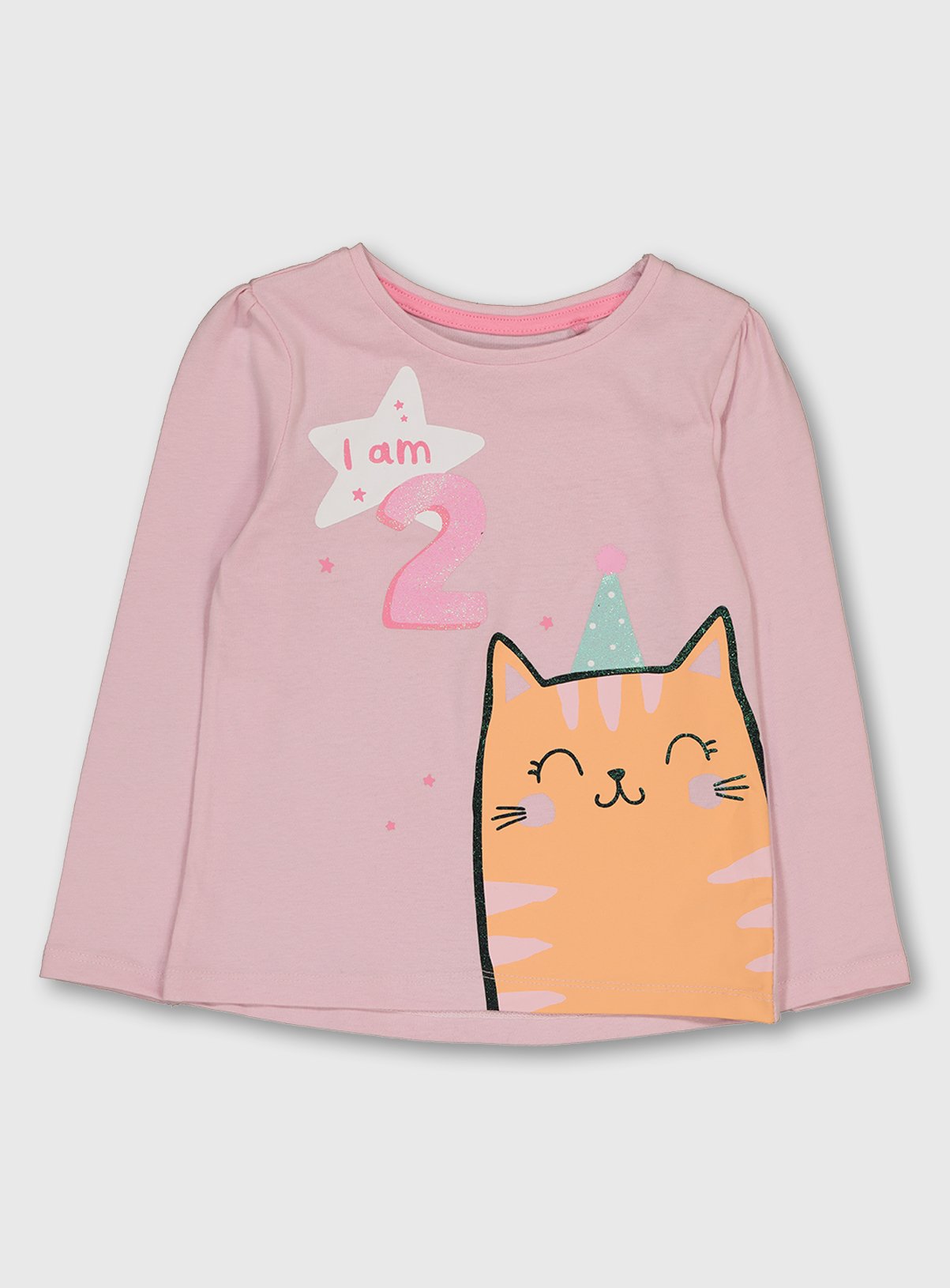 Pink Cat 'I Am 2' Slogan Long Sleeve Top Review