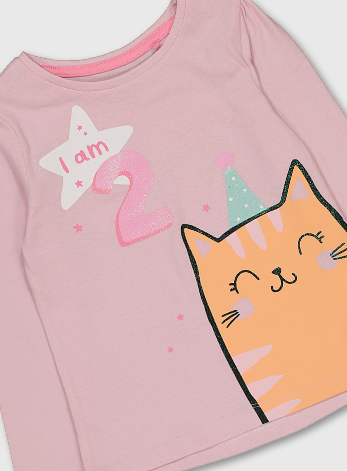 Pink Cat 'I Am 2' Slogan Long Sleeve Top Review