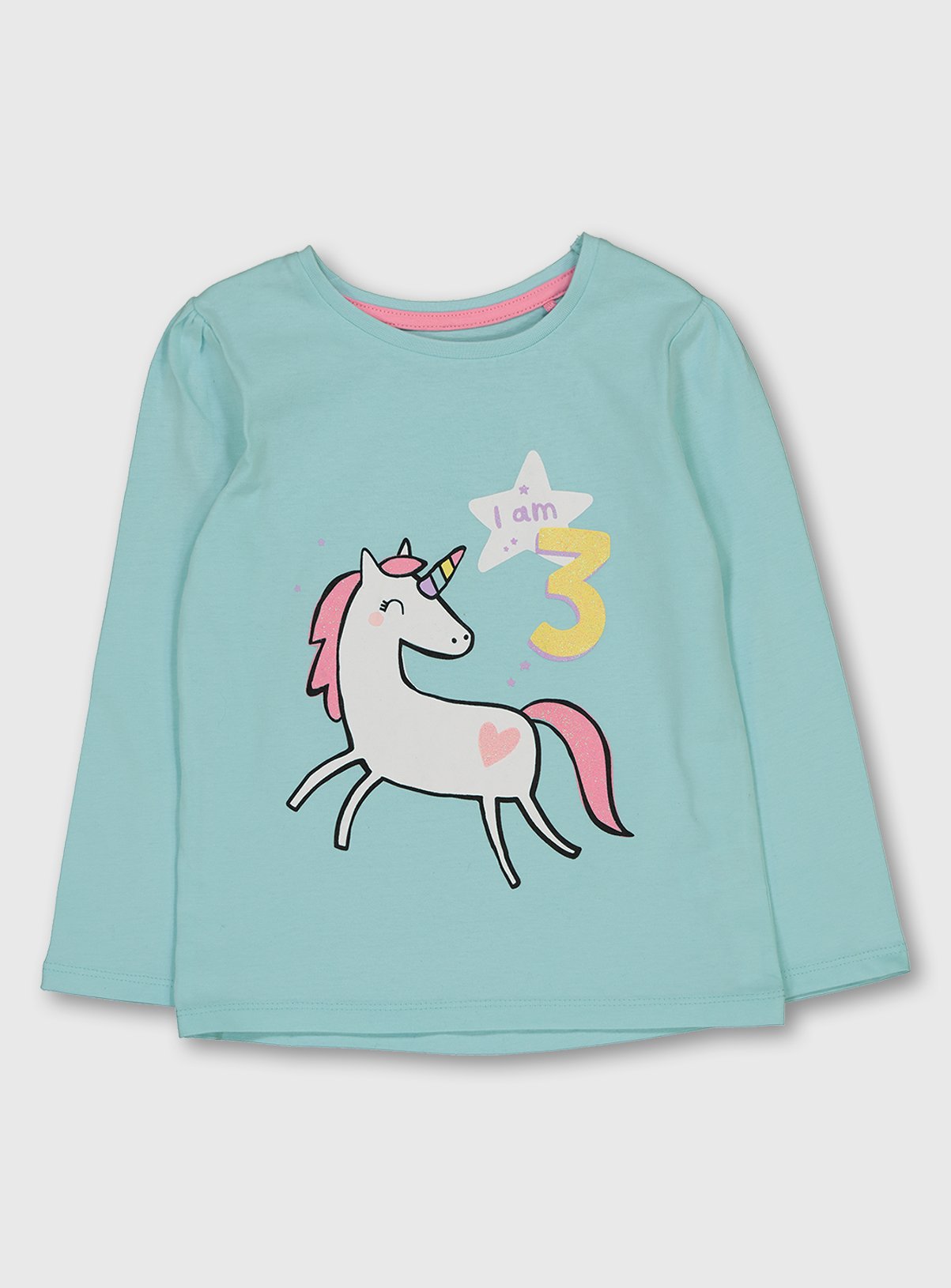 Pastel Green Unicorn 'I Am 3' Slogan Long Sleeve Top Review