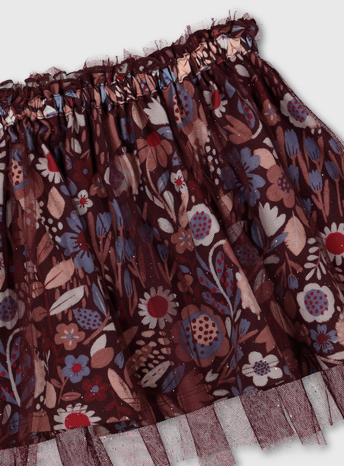 Purple Mesh Floral Print Tutu Skirt Review