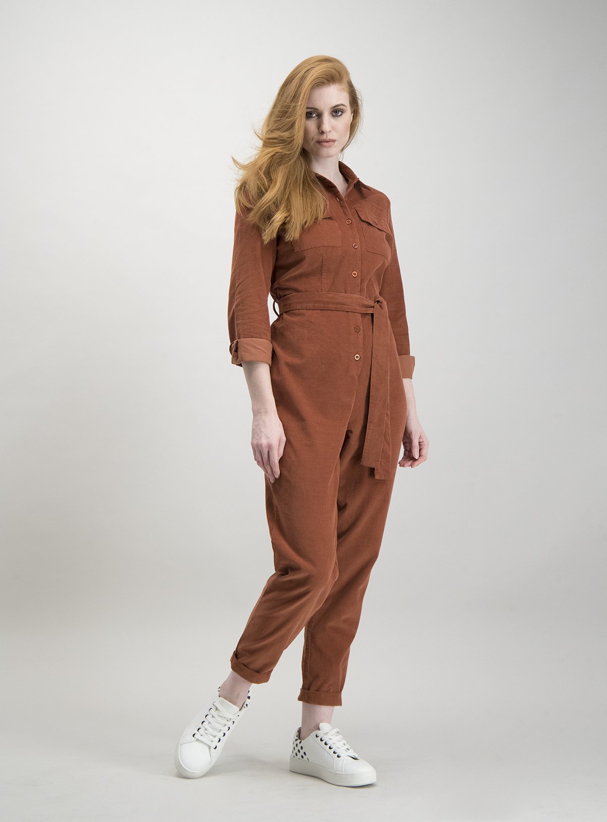 burnt orange overalls womens