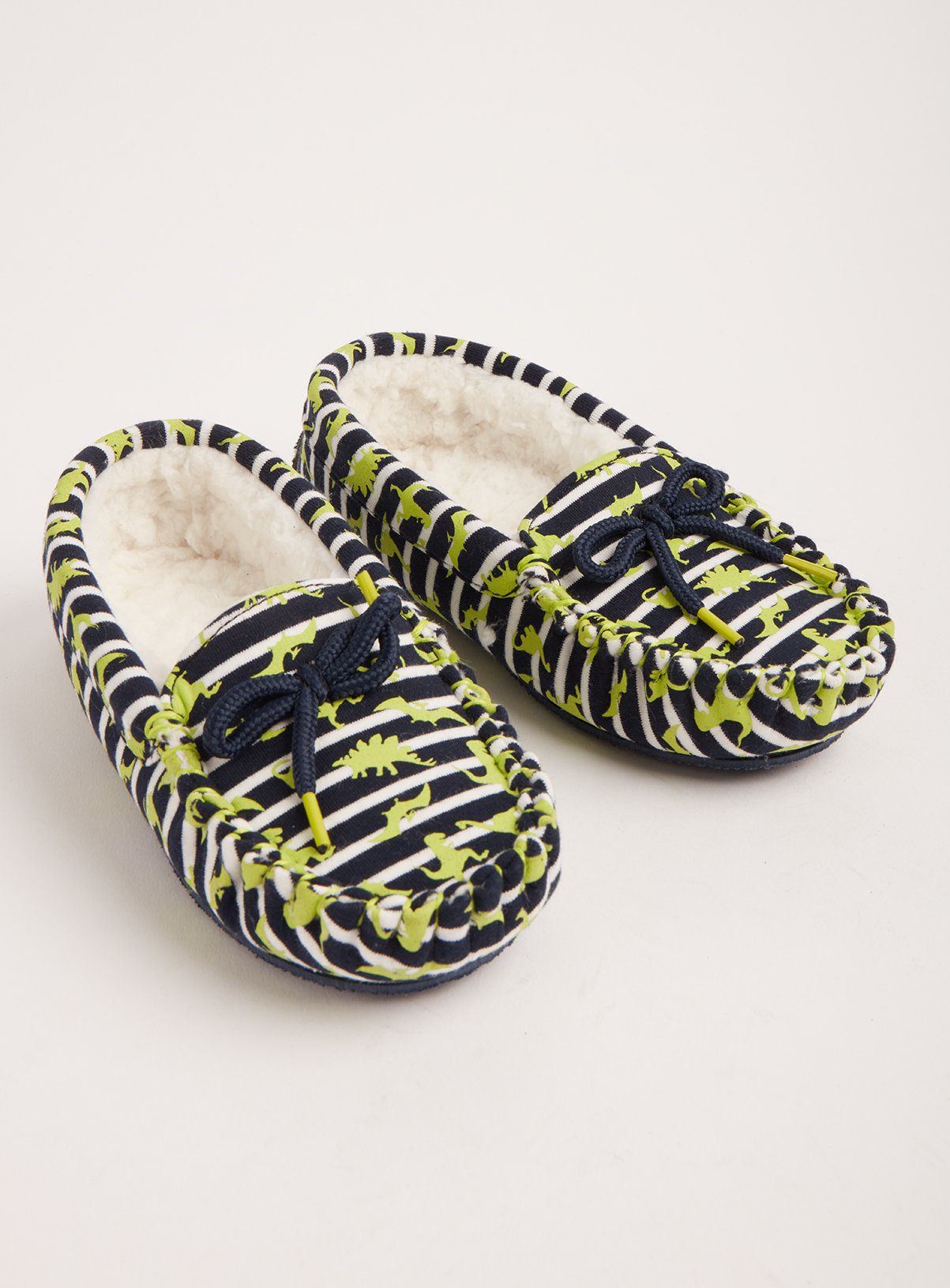 Navy Dinosaur Glow In The Dark Moccasin Slippers Review