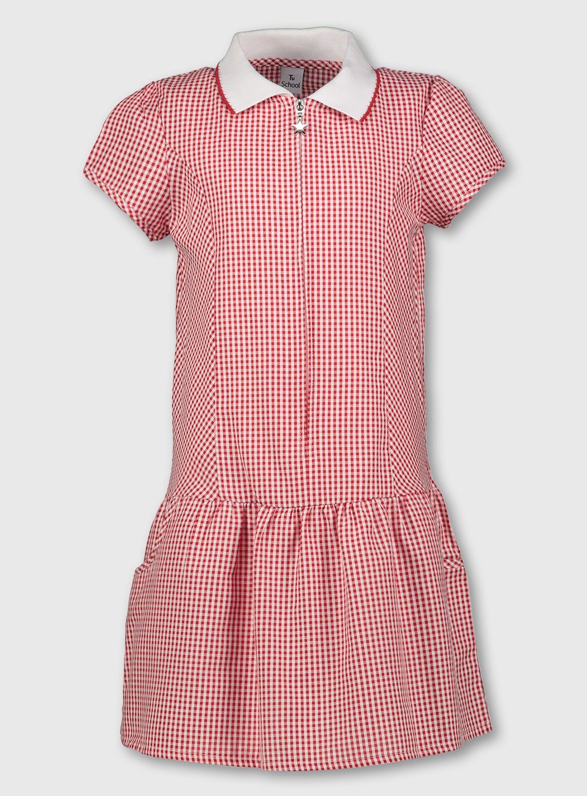 Red Gingham Sporty Collar School Dress Review