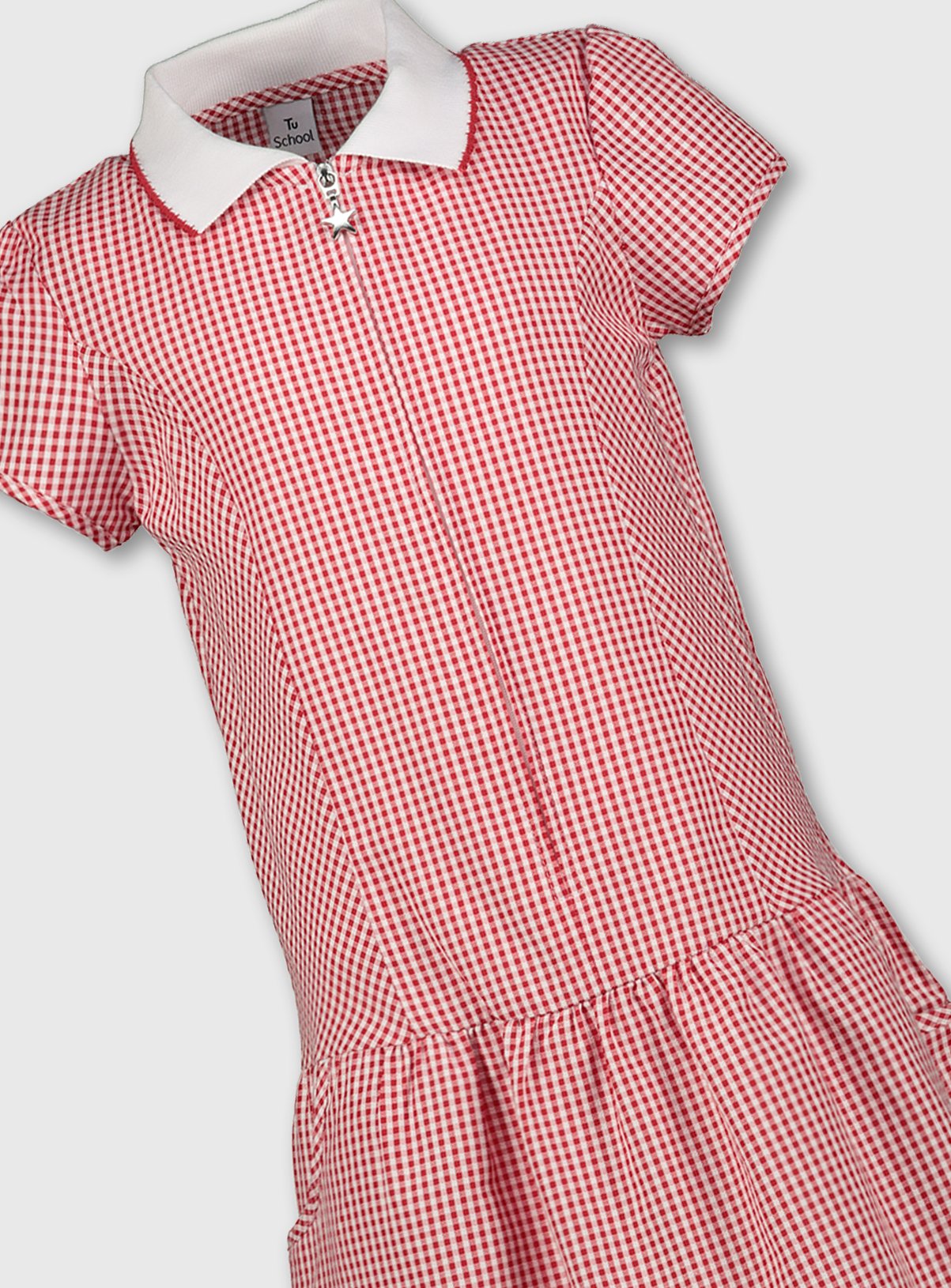 Red Gingham Sporty Collar School Dress Review