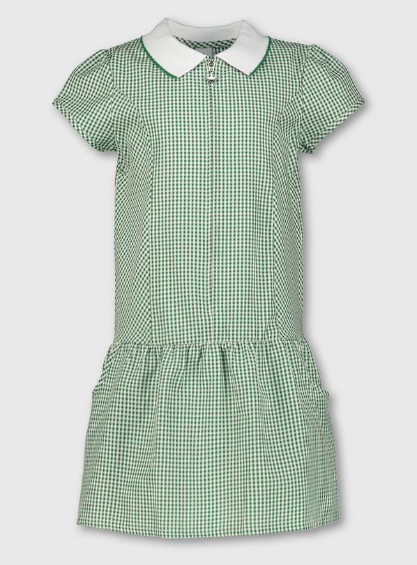 Buy Green Gingham Sporty Collar School Dress - 12 years | School ...