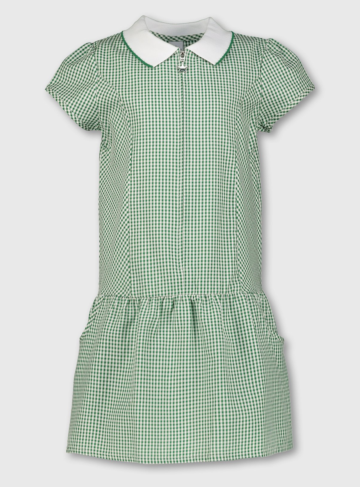 Green Gingham Sporty Collar School Dress Review