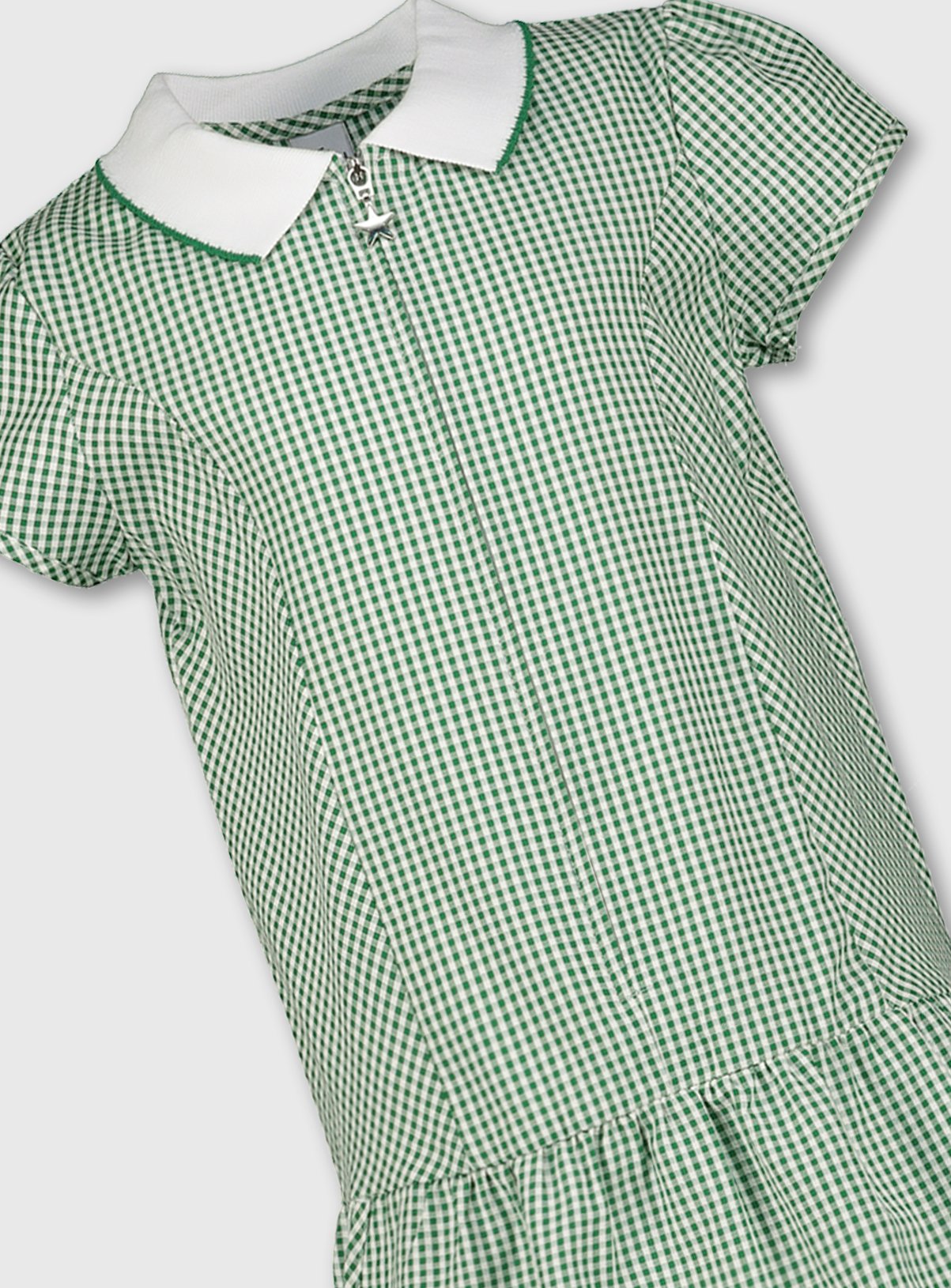 Green Gingham Sporty Collar School Dress Review