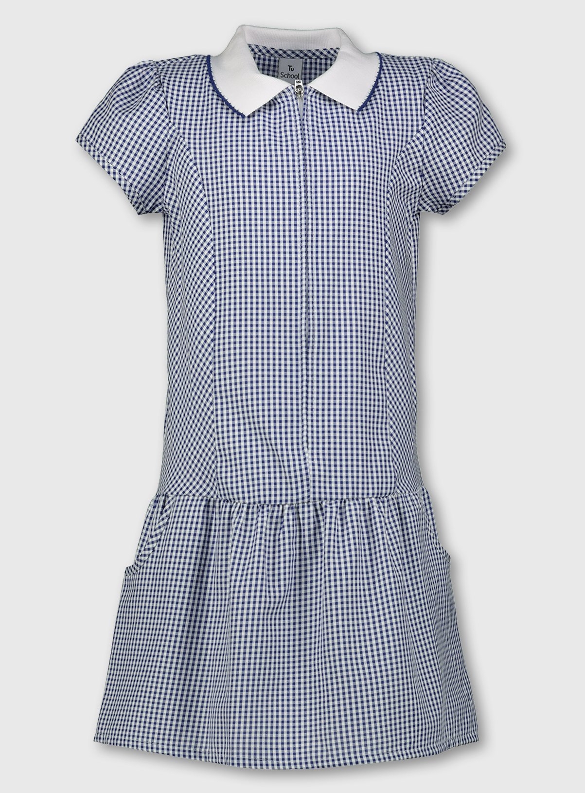 Navy Blue Gingham Sporty Collar School Dress Review