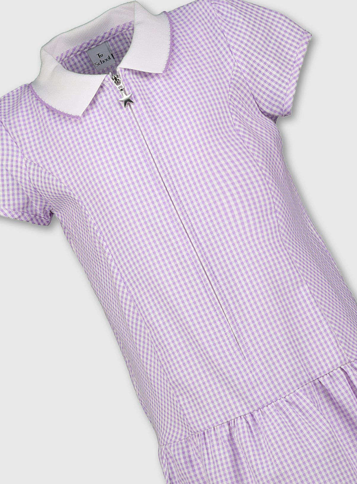 purple gingham school dress