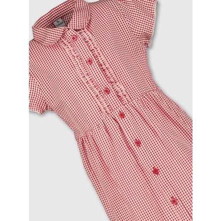 Red Plus Fit Gingham School Dress - 8 years