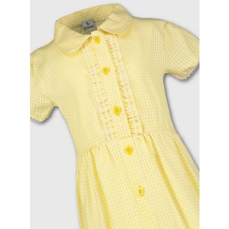 Yellow Plus Fit Gingham School Dress - 9 years