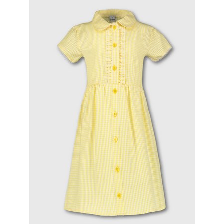 Yellow Plus Fit Gingham School Dress - 13 years