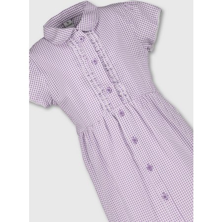 Lilac Plus Fit Gingham School Dress - 7 years